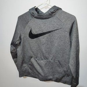 Nike Dri-Fit Youth Boy Gray Sweatshirt Hoodie Pullover (Large - Size: 10/12)
